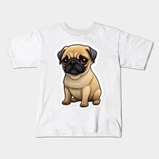 Cute Pug Dog - Dogs Pugs Kids T-Shirt